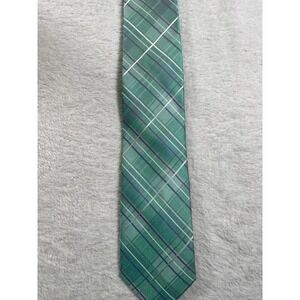 Rooster 100% Silk Plaid Necktie Green Purple Preppy Mens Designer Tie